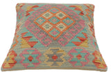 handmade Tribal Turkish Antique Blue Red Hand-Woven SQUARE 100% WOOL pillow