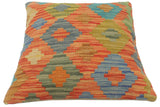 handmade Tribal Turkish Antique Rust Blue Hand-Woven SQUARE 100% WOOL pillow
