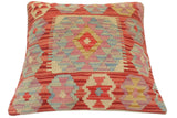 handmade Tribal Turkish Antique Red Blue Hand-Woven SQUARE 100% WOOL pillow