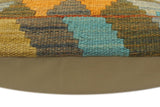 handmade Tribal Turkish Antique Rust Blue Hand-Woven SQUARE 100% WOOL pillow