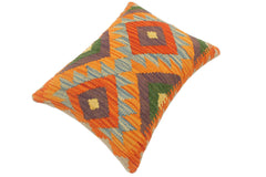 handmade Tribal Rust Blue Hand-Woven RECTANGLE 100% WOOL Pillow