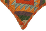 handmade Tribal Rust Blue Hand-Woven RECTANGLE 100% WOOL Pillow