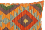 handmade Tribal Rust Blue Hand-Woven RECTANGLE 100% WOOL Pillow