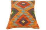 handmade Tribal Rust Blue Hand-Woven RECTANGLE 100% WOOL Pillow