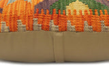 handmade Tribal Rust Blue Hand-Woven RECTANGLE 100% WOOL Pillow