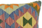 handmade Tribal Blue Rust Hand-Woven RECTANGLE 100% WOOL Pillow
