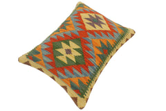 handmade Tribal Rust Blue Hand-Woven RECTANGLE 100% WOOL Pillow