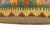 handmade Tribal Rust Blue Hand-Woven RECTANGLE 100% WOOL Pillow