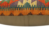 handmade Tribal Rust Blue Hand-Woven RECTANGLE 100% WOOL Pillow