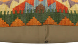handmade Tribal Rust Blue Hand-Woven RECTANGLE 100% WOOL Pillow