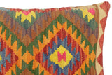 handmade Tribal Red Blue Hand-Woven RECTANGLE 100% WOOL Pillow