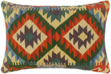 handmade Tribal Rust Blue Hand-Woven RECTANGLE 100% WOOL Pillow