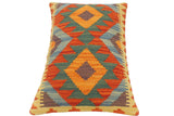 handmade Tribal Rust Blue Hand-Woven RECTANGLE 100% WOOL Pillow