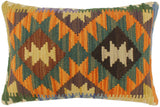 handmade Tribal Rust Blue Hand-Woven RECTANGLE 100% WOOL Pillow