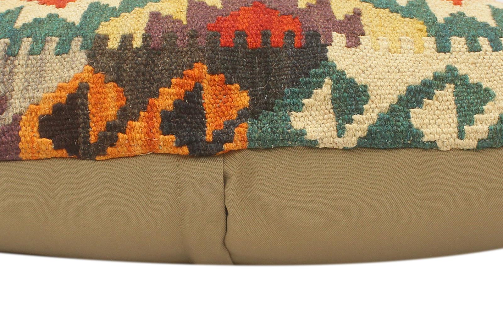 handmade Tribal Rust Beige Hand-Woven RECTANGLE 100% WOOL Pillow