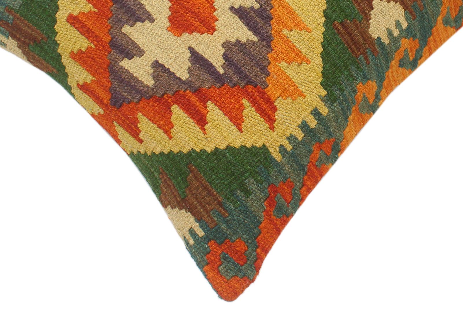 handmade Tribal Rust Gold Hand-Woven RECTANGLE 100% WOOL Pillow