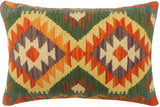handmade Tribal Rust Gold Hand-Woven RECTANGLE 100% WOOL Pillow