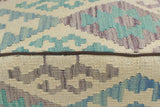 handmade Traditional Ottoman Beige Blue Hand-made SQUARE handmade ottoman pouf