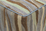 handmade Modern Ottoman Blue Beige Hand-made SQUARE handmade ottoman pouf