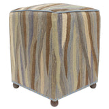 handmade Modern Ottoman Blue Beige Hand-made SQUARE handmade ottoman pouf15'' x 15'' x 21''