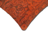handmade Vintage Pillow Rust Brown Hand-Woven SQUARE 100% WOOL Vintage Pillow