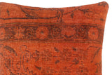handmade Vintage Pillow Rust Brown Hand-Woven SQUARE 100% WOOL Vintage Pillow
