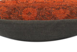 handmade Vintage Pillow Rust Brown Hand-Woven SQUARE 100% WOOL Vintage Pillow