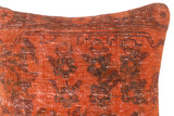 handmade Vintage Pillow Rust Brown Hand-Woven SQUARE 100% WOOL Vintage Pillow