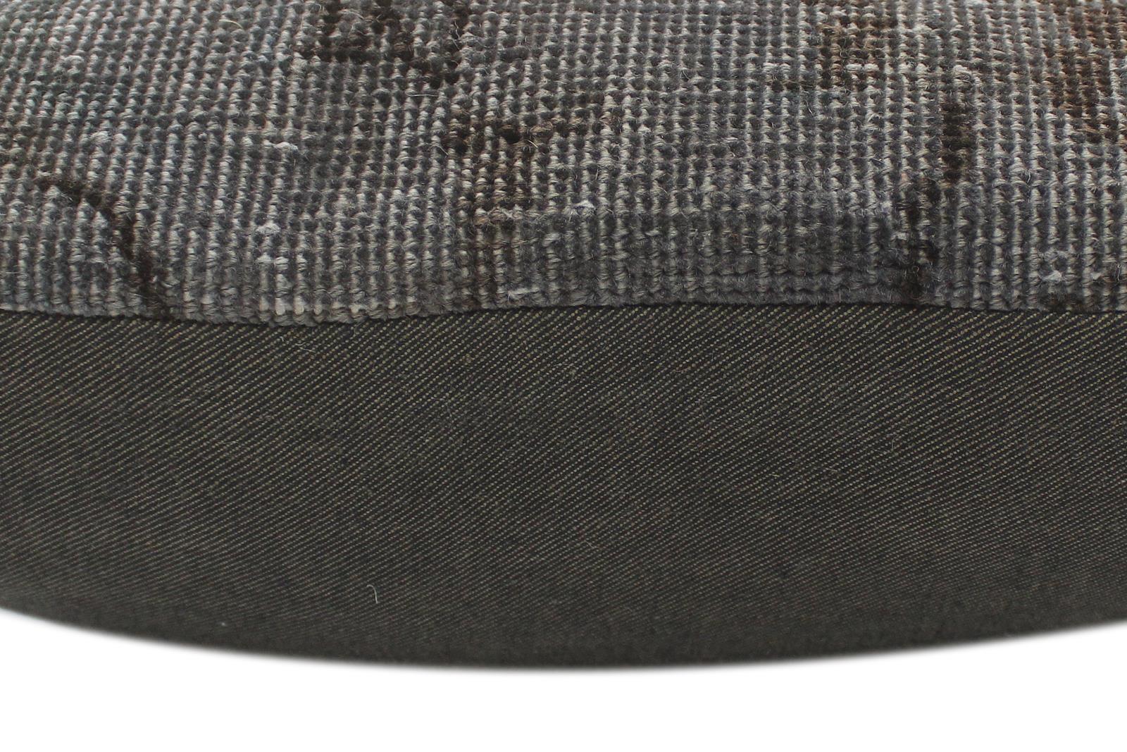 handmade Vintage Pillow Gray Blue Hand-Woven SQUARE 100% WOOL Vintage Pillow