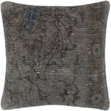 Antique Meehan Vintage Distressed Handmade Rug Pillow