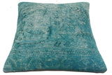handmade Vintage Pillow Green Green Hand-Woven SQUARE 100% WOOL Vintage Pillow
