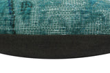 handmade Vintage Pillow Green Blue Hand-Woven SQUARE 100% WOOL Vintage Pillow