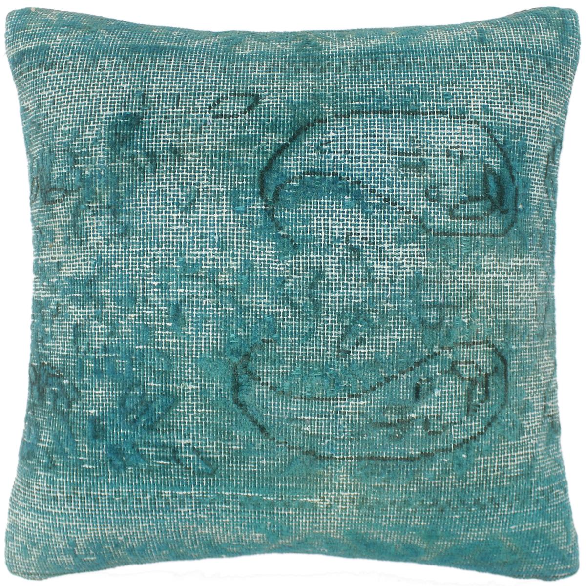 handmade Vintage Pillow Green Green Hand-Woven SQUARE 100% WOOL Vintage Pillow