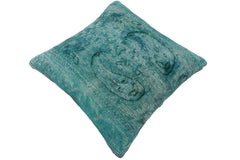 handmade Vintage Pillow Green Green Hand-Woven SQUARE 100% WOOL Vintage Pillow