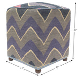 handmade Modern Ottoman Blue Gray Hand-made SQUARE handmade ottoman pouf