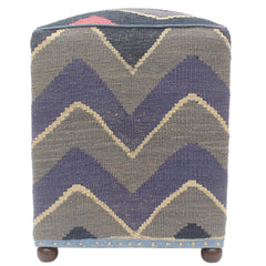 handmade Modern Ottoman Blue Gray Hand-made SQUARE handmade ottoman pouf
