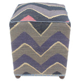 handmade Modern Ottoman Blue Gray Hand-made SQUARE handmade ottoman pouf