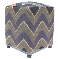 handmade Modern Ottoman Blue Gray Hand-made SQUARE handmade ottoman pouf15'' x 15'' x 21''