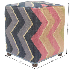 handmade Modern Ottoman Blue Gray Hand-made SQUARE handmade ottoman pouf