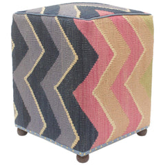 handmade Modern Ottoman Blue Gray Hand-made SQUARE handmade ottoman pouf15'' x 15'' x 21''