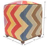 handmade Modern Ottoman Red Blue Hand-made SQUARE handmade ottoman pouf