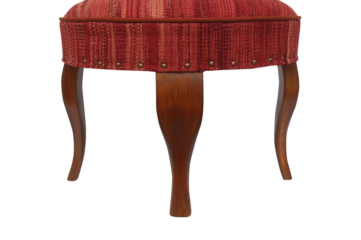 handmade Modern Victorianot Red Red Hand-made RECTANGLE Vegetable dyed wool and wood  24'' x 24'' x 19''