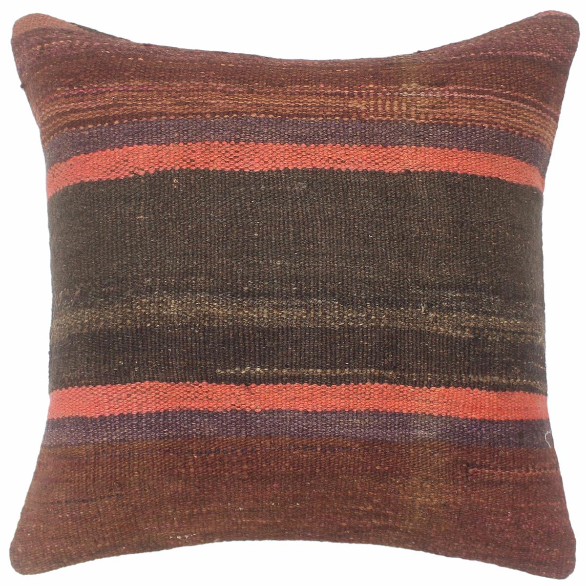 handmade Tribal Turkish Antique Burgundy Red Hand-Woven SQUARE 100% WOOL pillow