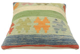 handmade Tribal Turkish Antique Rust Blue Hand-Woven SQUARE 100% WOOL pillow
