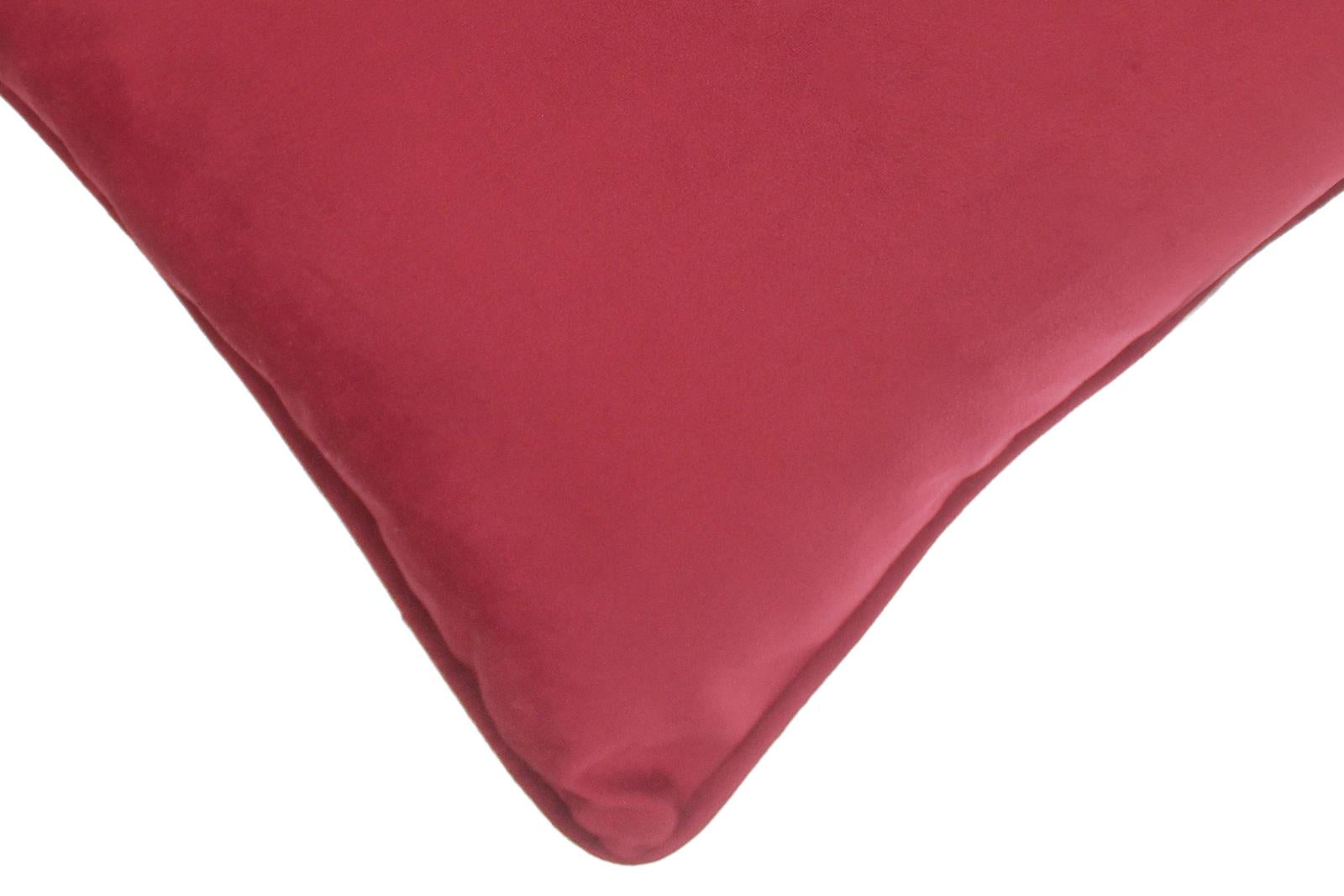 handmade  Pillow Red Red Hand-Woven SQUARE VELVET pillow