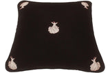 handmade  Pillow Black Maroon Hand-Woven SQUARE VELVET EMBR pillow