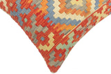 handmade Tribal Turkish Antique Rust Blue Hand-Woven SQUARE 100% WOOL pillow