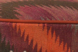 handmade Traditional Victorianot Orange Gray Hand-made ROUND Vegetable dyed wool and wood  