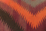 handmade Traditional Victorianot Orange Gray Hand-made ROUND Vegetable dyed wool and wood  