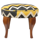 handmade Modern Victorianot Gray Yellow Hand-made ROUND VELVET area rug  24'' x 24'' x 19''